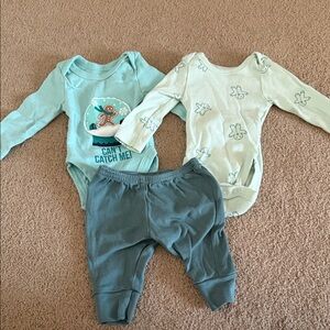 Charming Teal and Mint Kids Bodysuit Set